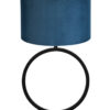 Tischleuchte Kreis mit blauem Samtschirm schwarz-8484ZW