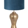 Eleganter Lampenfuß mit blauem Samt Lampenschirm-7306BR