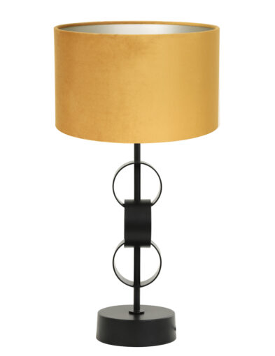Metall Lampenfuß mit okkergelbem Lampenschirm-8256ZW