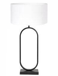 Trendy ovale Tischleuchte weißer Lampenschirm-8431ZW
