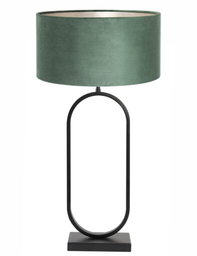 Ovaler Lampenfuß mit Lampenschirm aus Samt-8433ZW