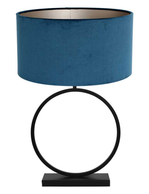 blauer-lampenschirm-mit-schwarzer-halterung -light-und-living-liva-blau-und-schwarz-3612zw