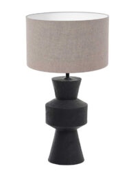 taupefarbener-lampenschirm-mit-schwarzer-halterung-light-und-living-gregor-taupe-und-schwarz-3603zw