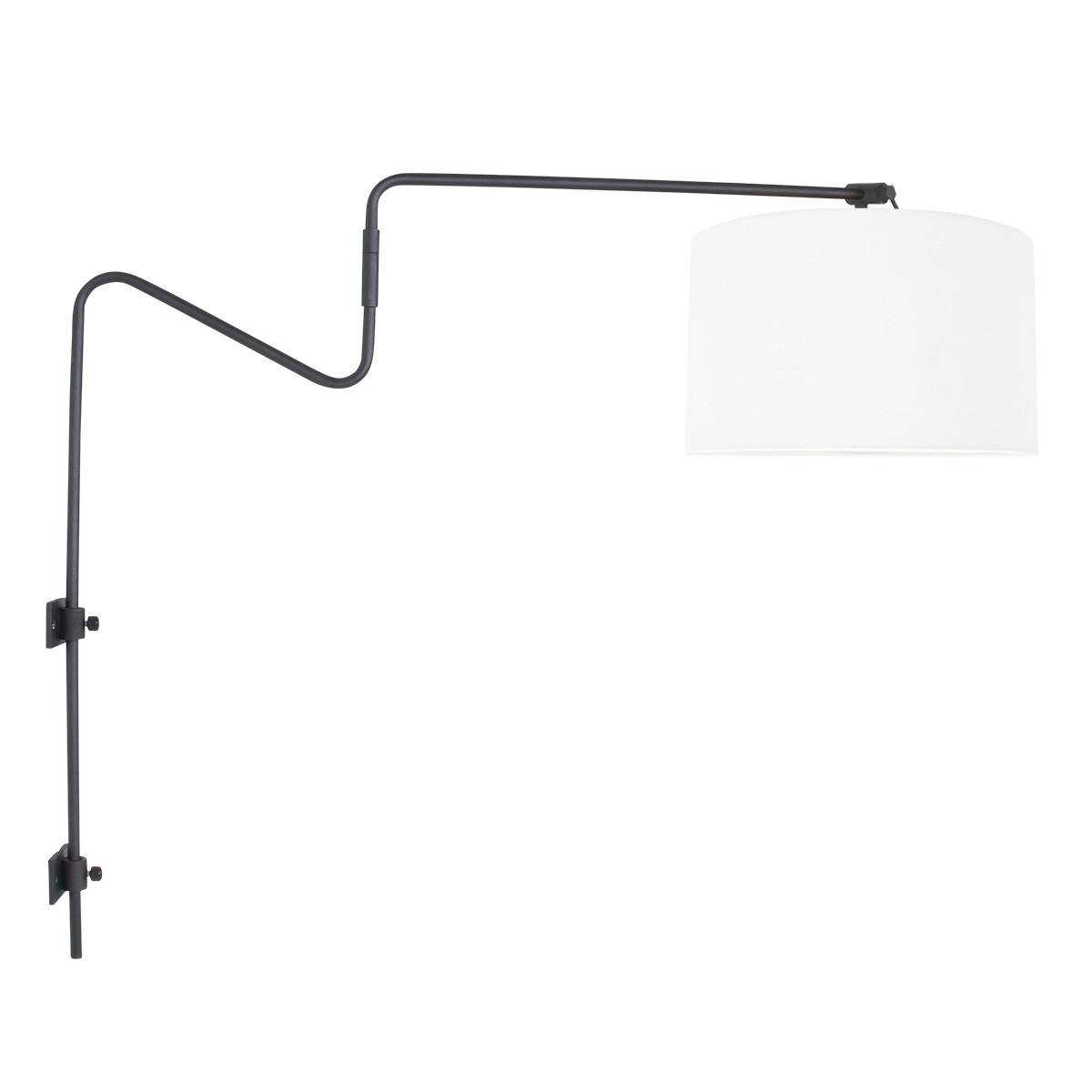Gebogene Stehlampe mit weißem Schirm Steinhauer Linstrøm mattglas und  schwarz