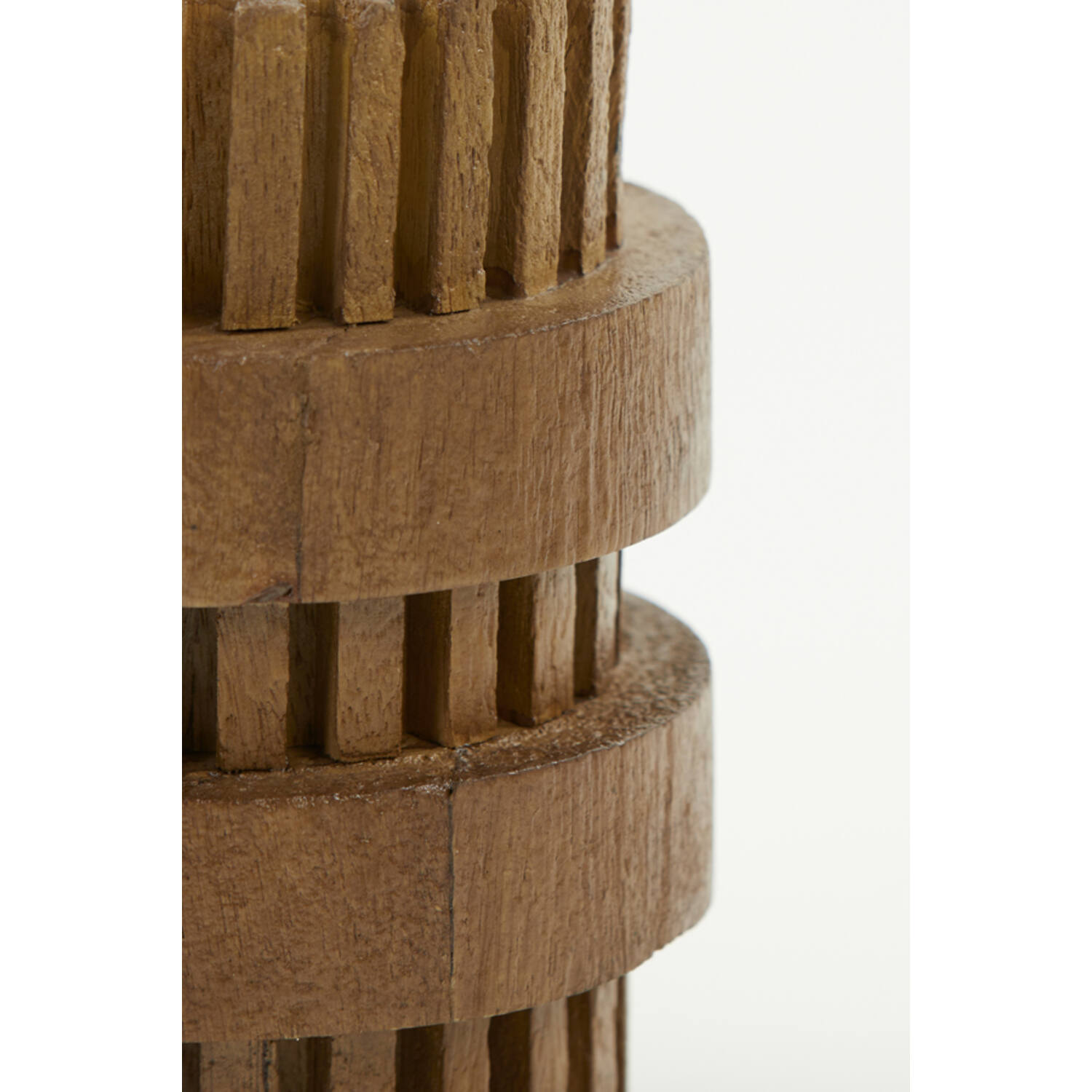 Qazqa Stronk Tischlampe – Landhaus-Design, Schwarz/holz, E27, Dimmbar, 55,4 Cm Hoch