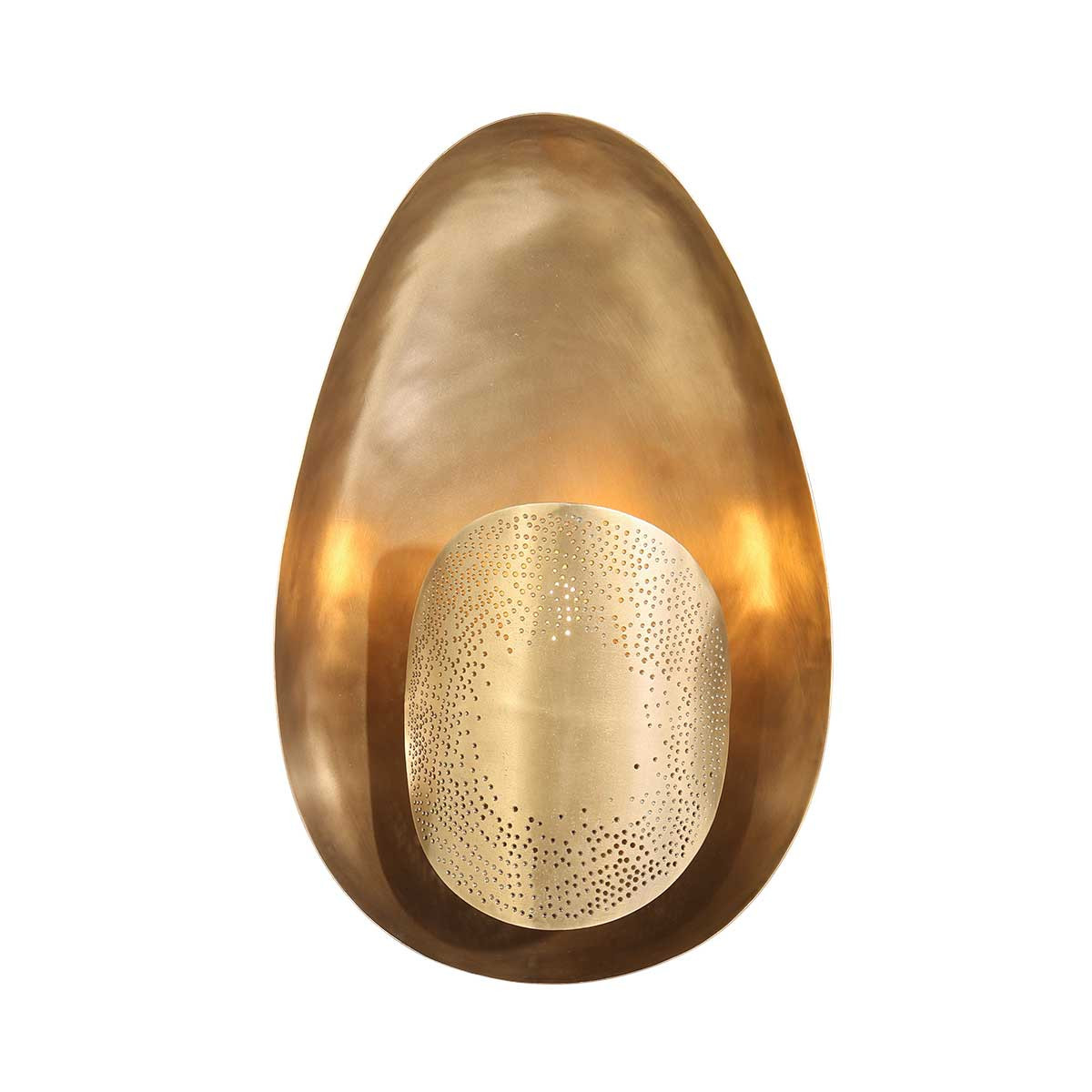 Retro Wandlampe in eiförmigem Gold Anne Light & Home Brass bronze