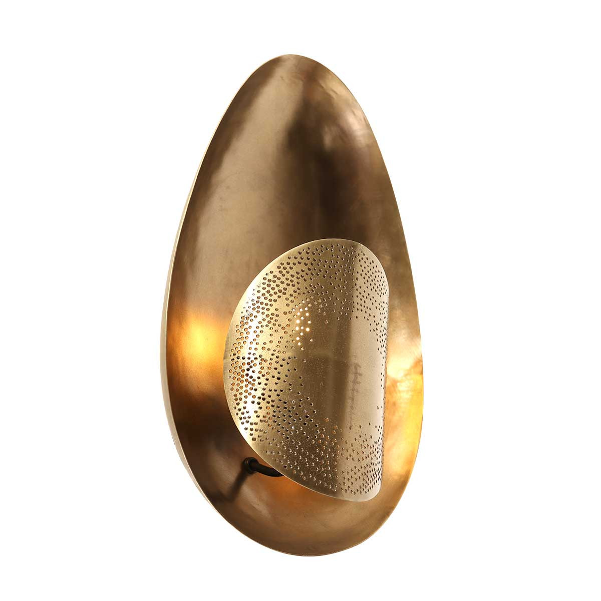 Retro Wandlampe in eiförmigem Light Gold Brass Anne bronze & Home
