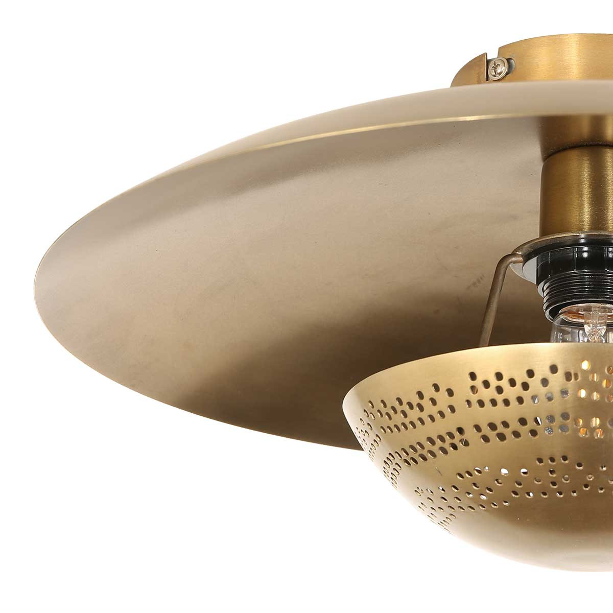 Vintage Deckenlampe rund in Gold & bronze Brass Home Light Anne