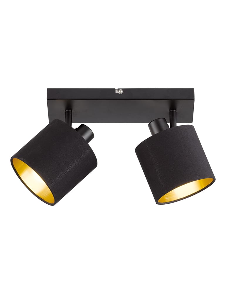 2-flammiger Deckenstrahler Schwarz mit Goldem Reality Tommy – Bild 2