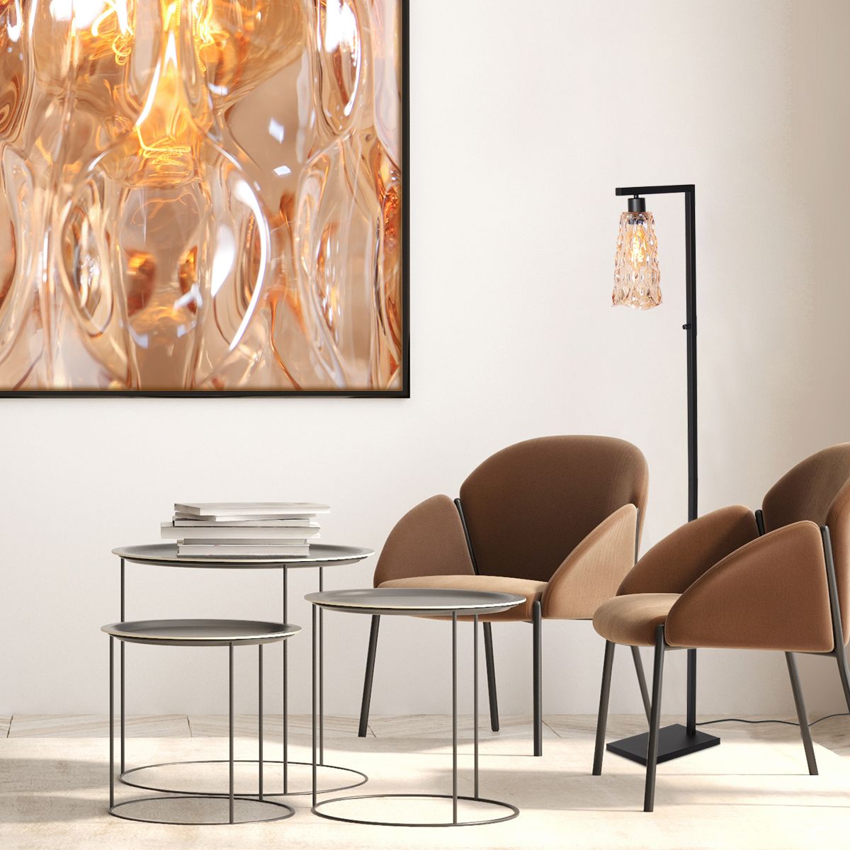 Bernsteinfarbene Gläserne Stehlampe Modern Steinhauer Vidrio – Bild 3