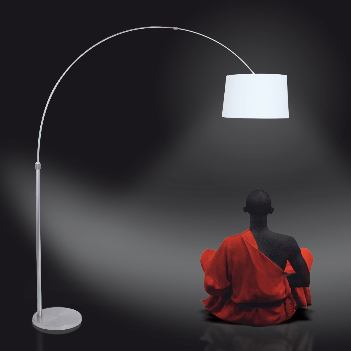 Moderne Metall-Stehlampe aus Stahl Steinhauer Sparkled Light – Bild 3