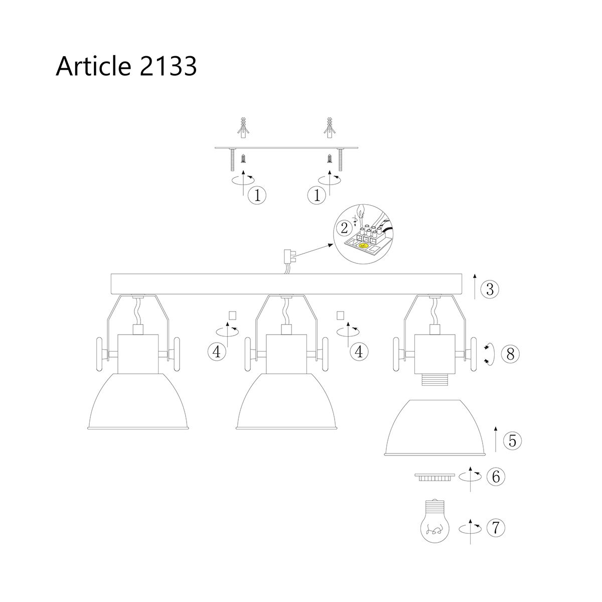 Industrielle Gummiholz-Spot aus grauem Metall Mexlite Gearwood – Bild 7