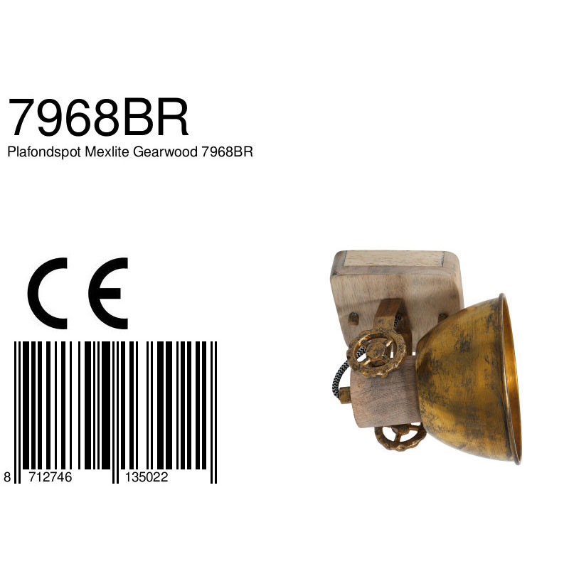 Deckenleuchte Holz Mexlite Gearwood – Bild 6