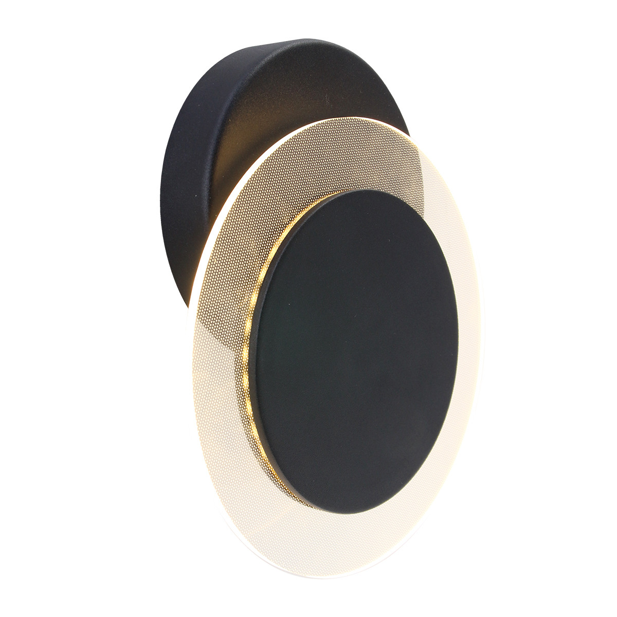 Moderne schwarze Metall-Kunststoff-Wandlampe Steinhauer Lido – Bild 2