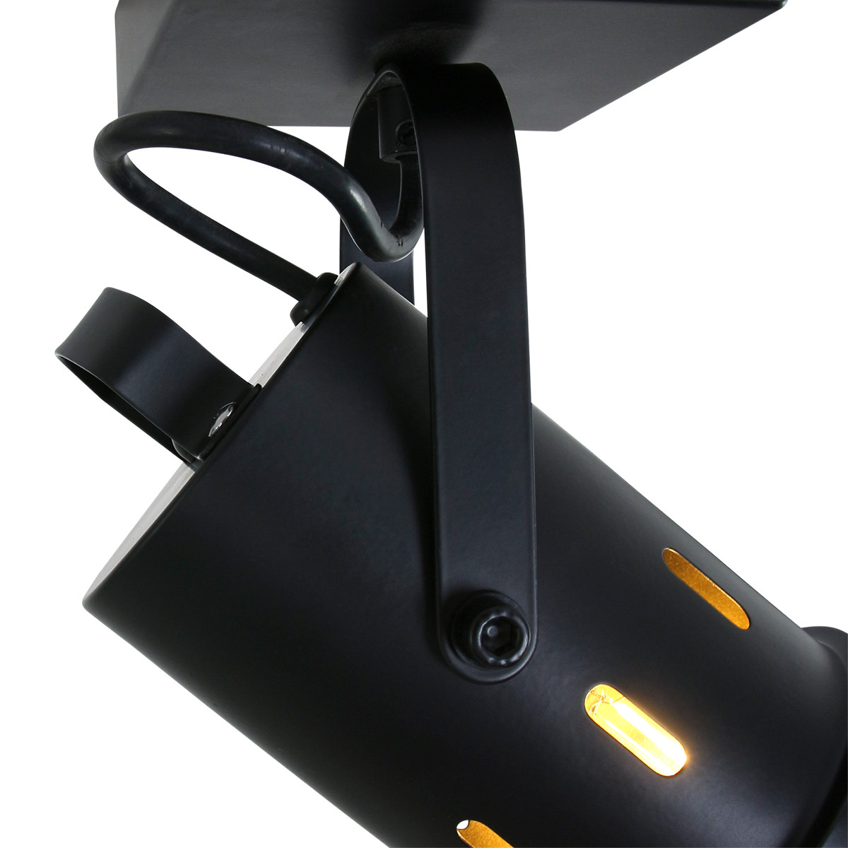 Industrielle schwarze Metall-Spotlampe Mexlite Carree – Bild 4
