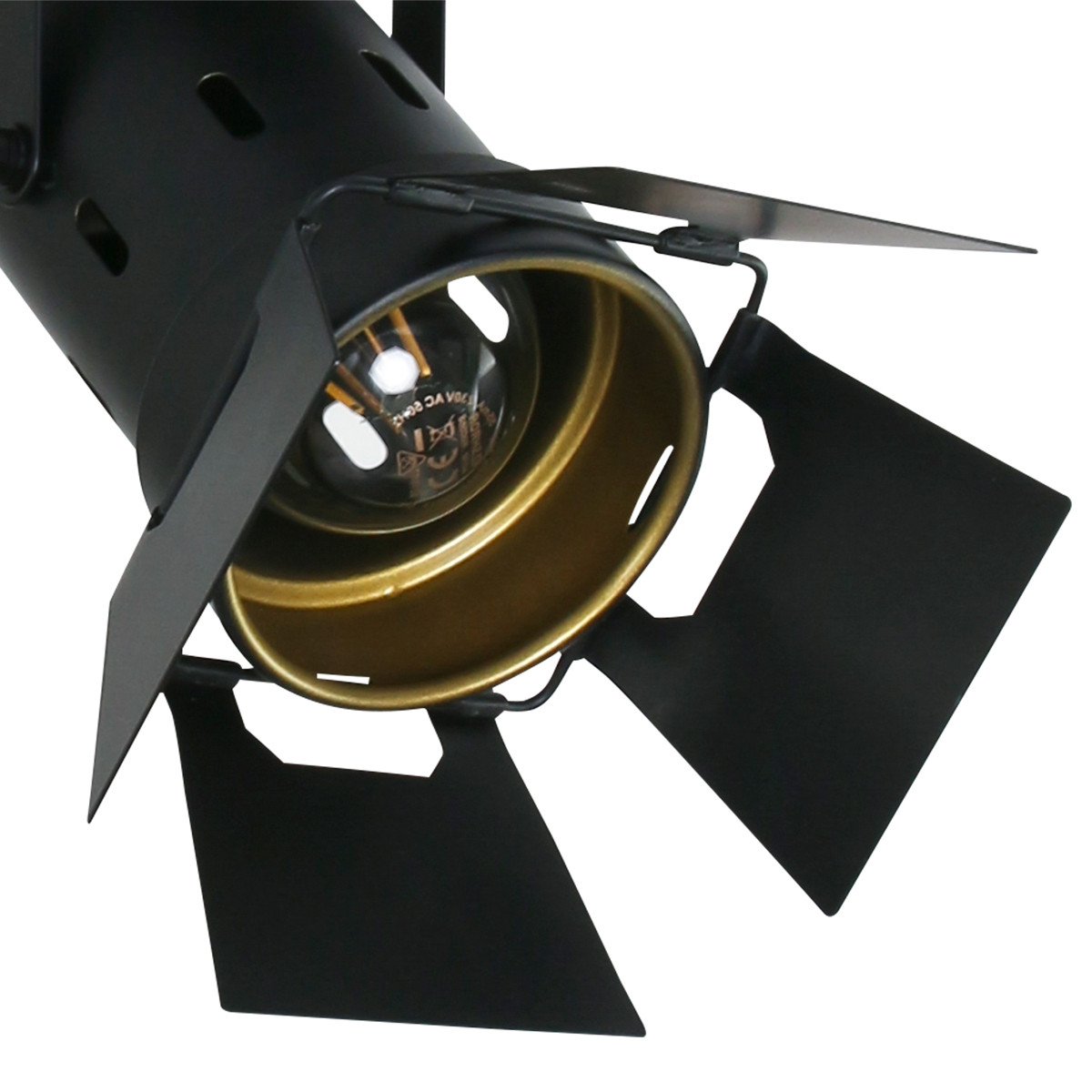 Industrielle schwarze Metall-Spotlampe Mexlite Carree – Bild 5