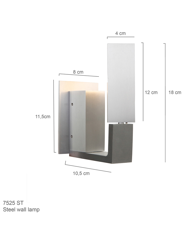 Design Wandleuchte Steinhauer Rajka Stahl – Bild 4