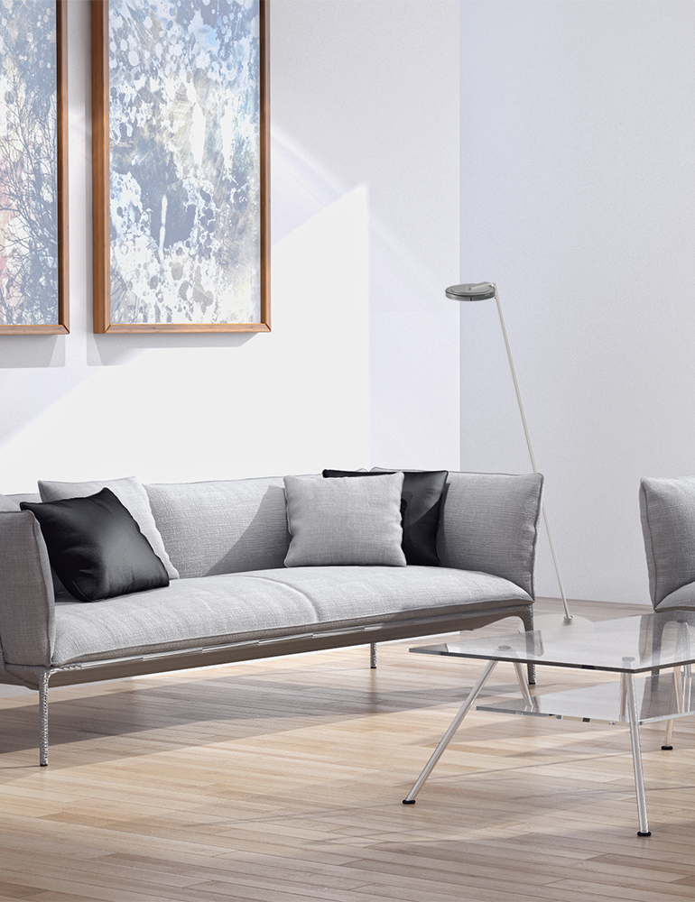 Designer Stehleuchte Steinhauer Turound Stahl – Bild 3