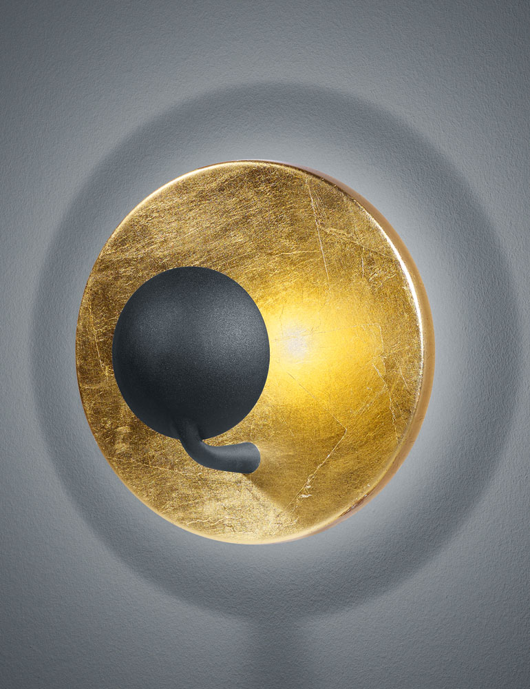 Designer Wandleuchte Trio Leuchten Aurora schwarz gold – Bild 2