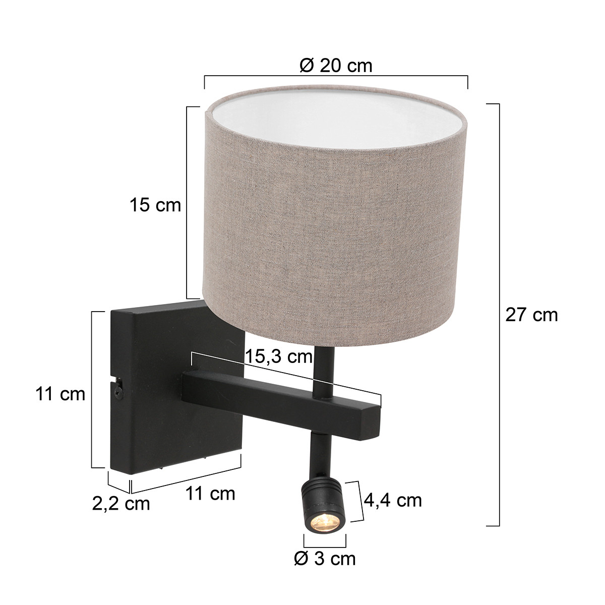 Dimmbare Lampe mit braunem Schirm Steinhauer Stang – Bild 6