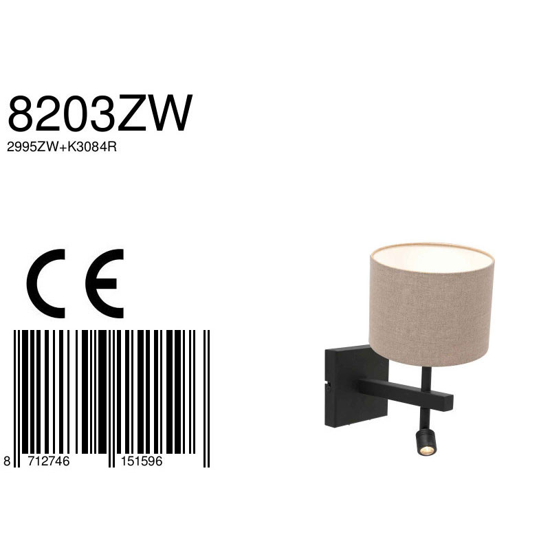 Dimmbare Lampe mit braunem Schirm Steinhauer Stang – Bild 7