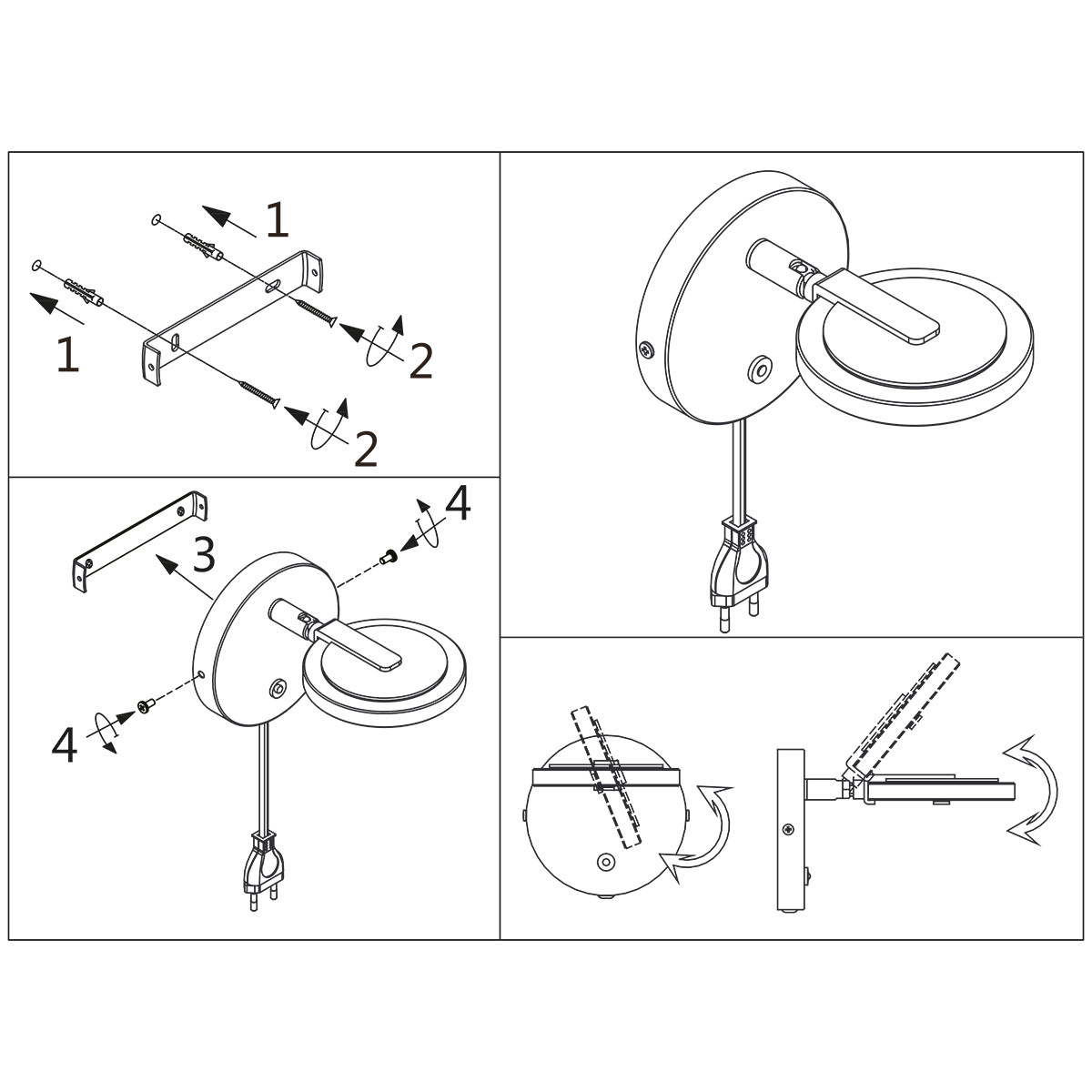 Dimmbare Nachttischlampe mit Glas Steinhauer Turound – Bild 8