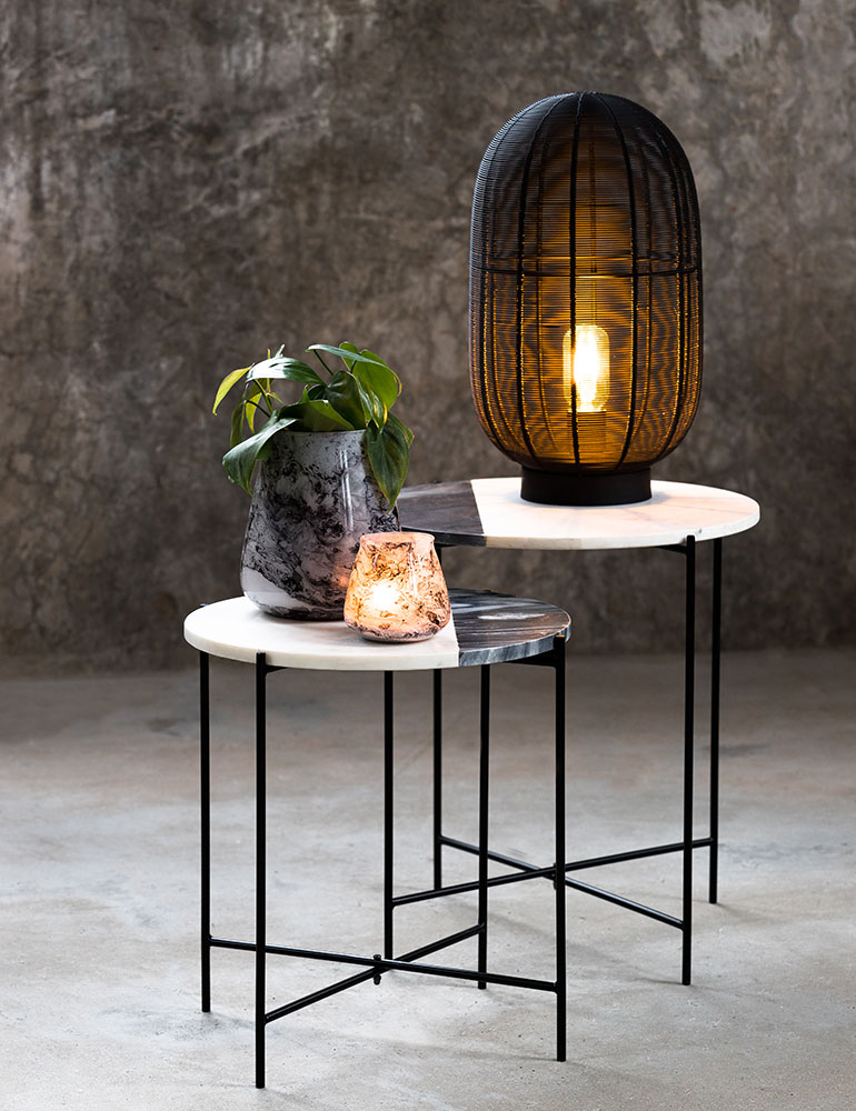 Drahtlampe Tischleuchte Light & Living Ophra schwarz – Bild 2