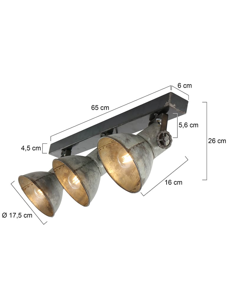 Dreflmmiger Deckenstrahler Light & Living Elay grau – Bild 7