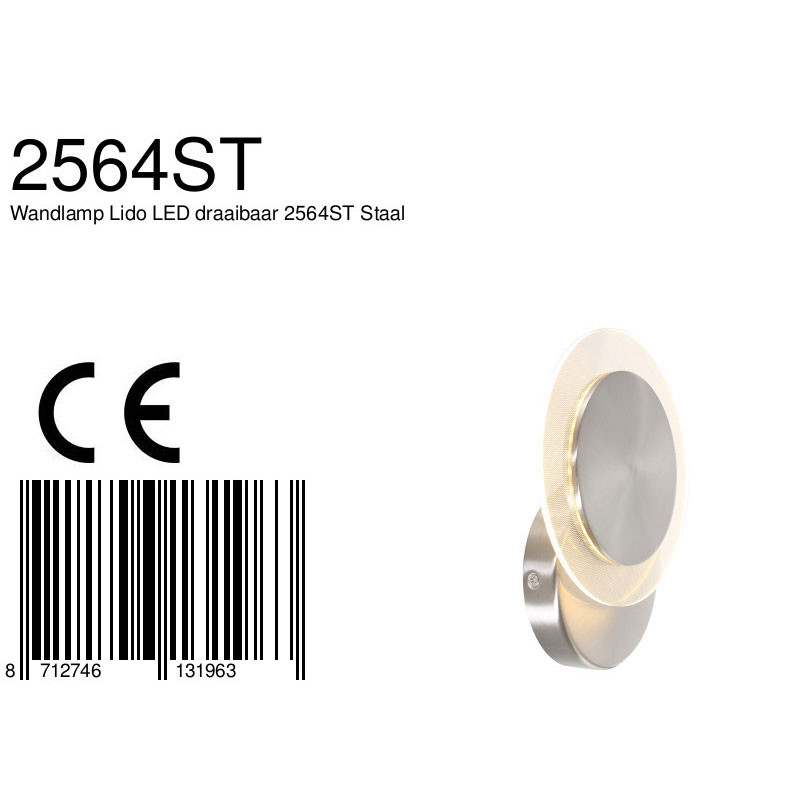 Moderne Stahl-Metall-Kunststoff-Wandlampe Steinhauer Lido – Bild 8