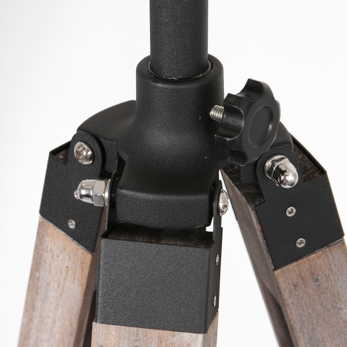 Dreibeinige Stehleuchte aus Naturholz / Schwarzem Metall Mexlite Triek – Bild 3