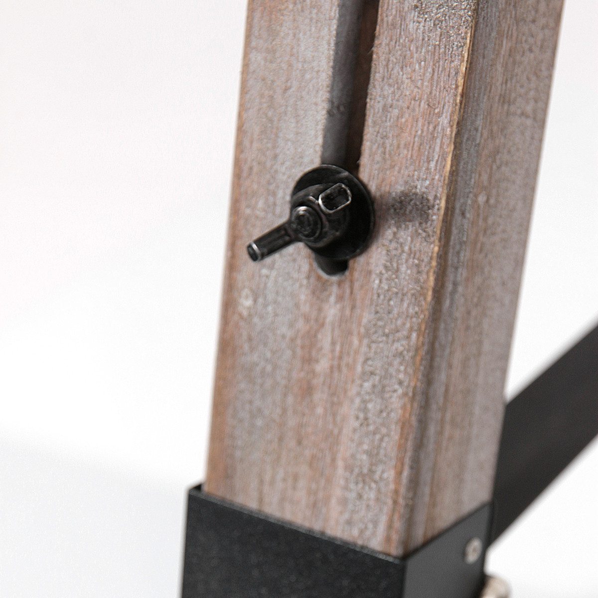 Dreibeinige Stehleuchte aus Naturholz / Schwarzem Metall Mexlite Triek – Bild 9