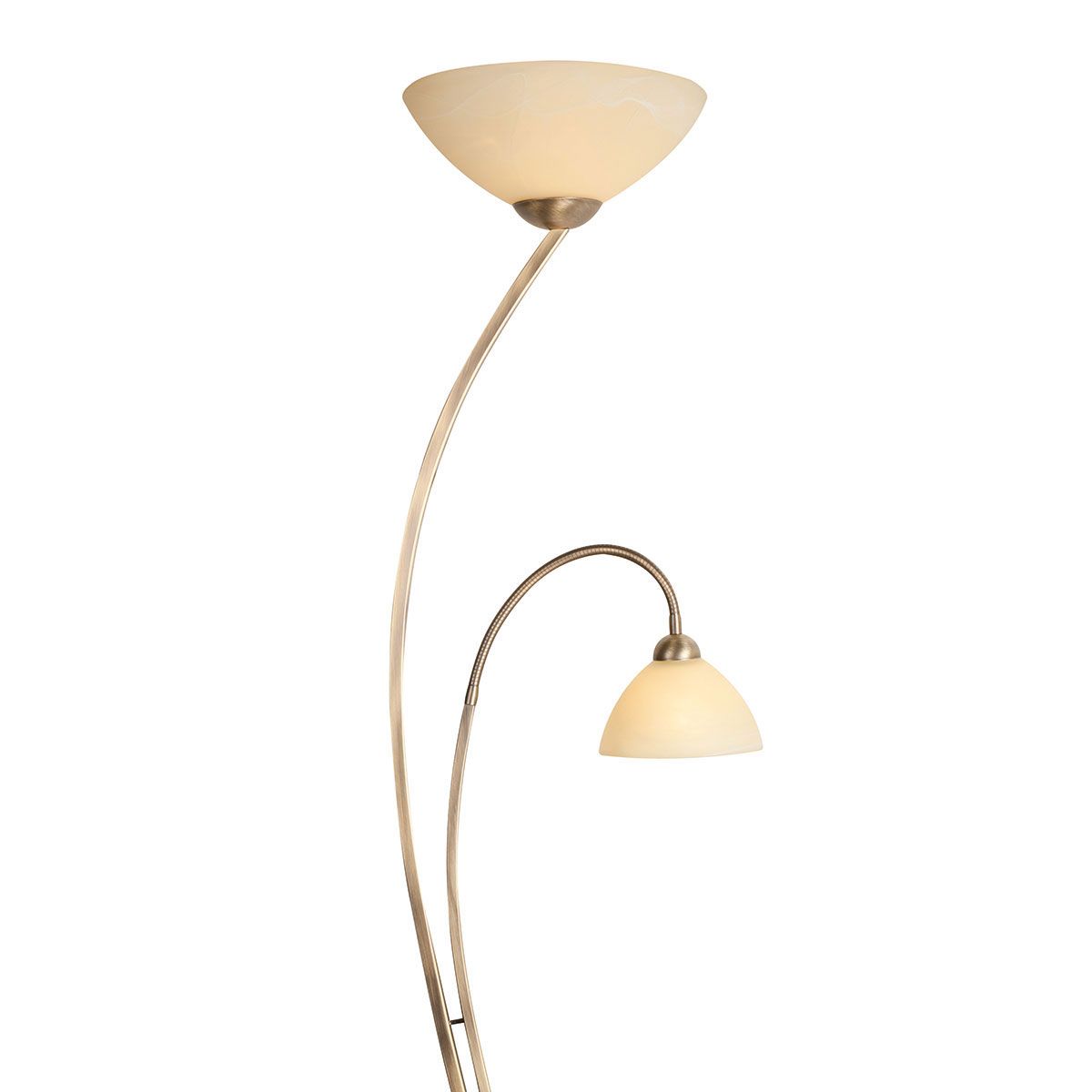 Bronzene Bodenlampe 2-Lichter Marmoriertes Glas Steinhauer Capri – Bild 9