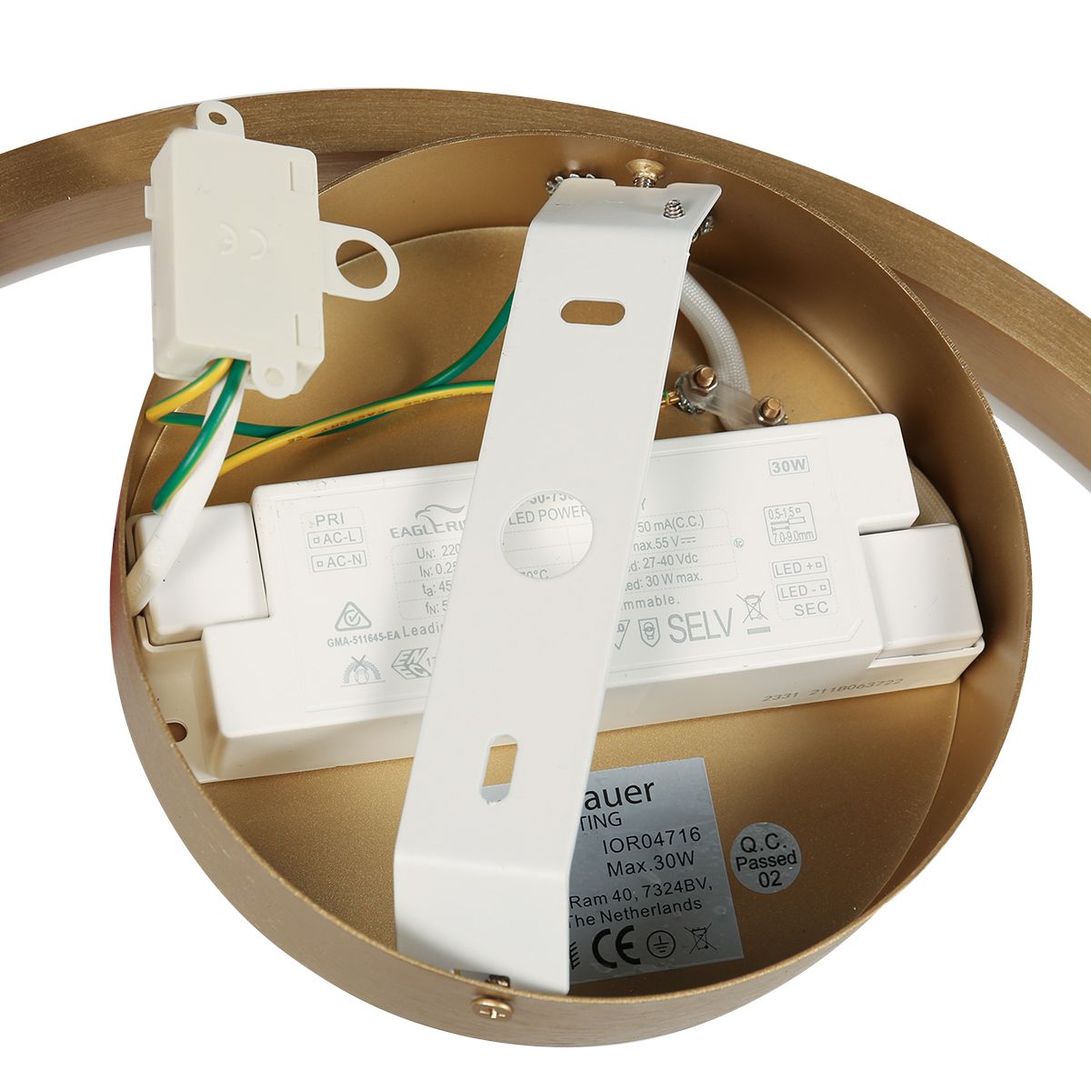 Elegante Mattschwarze Deckenlampe mit Goldakzent Steinhauer Mykty – Bild 12