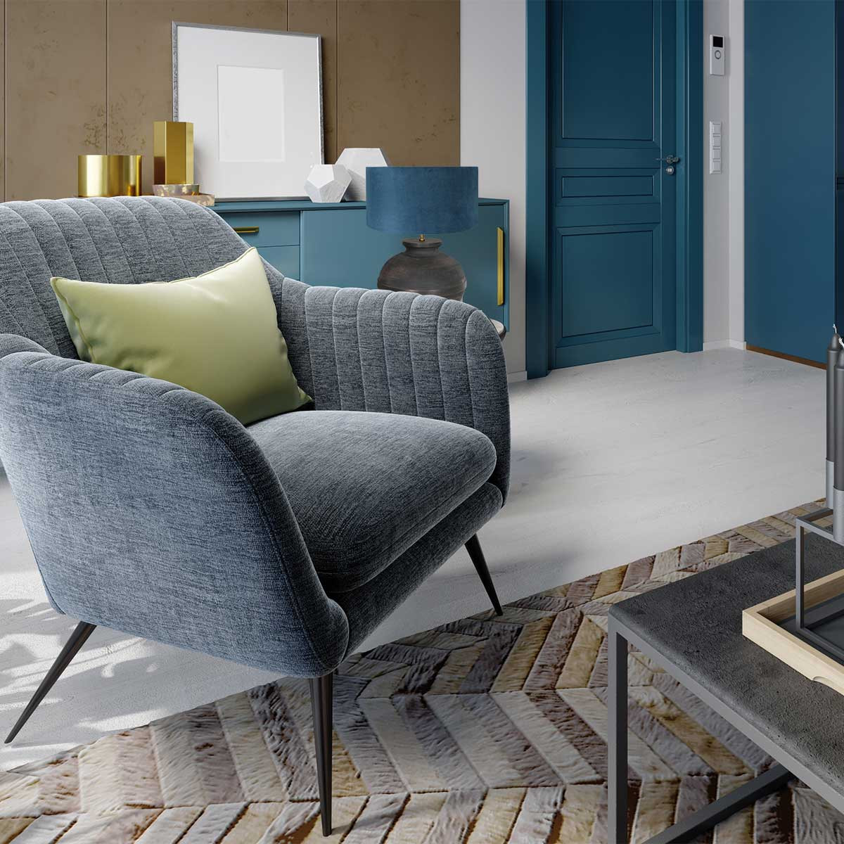 Ländliche schwarze Holztischlampe Anne Light & Home Lyons – Bild 4