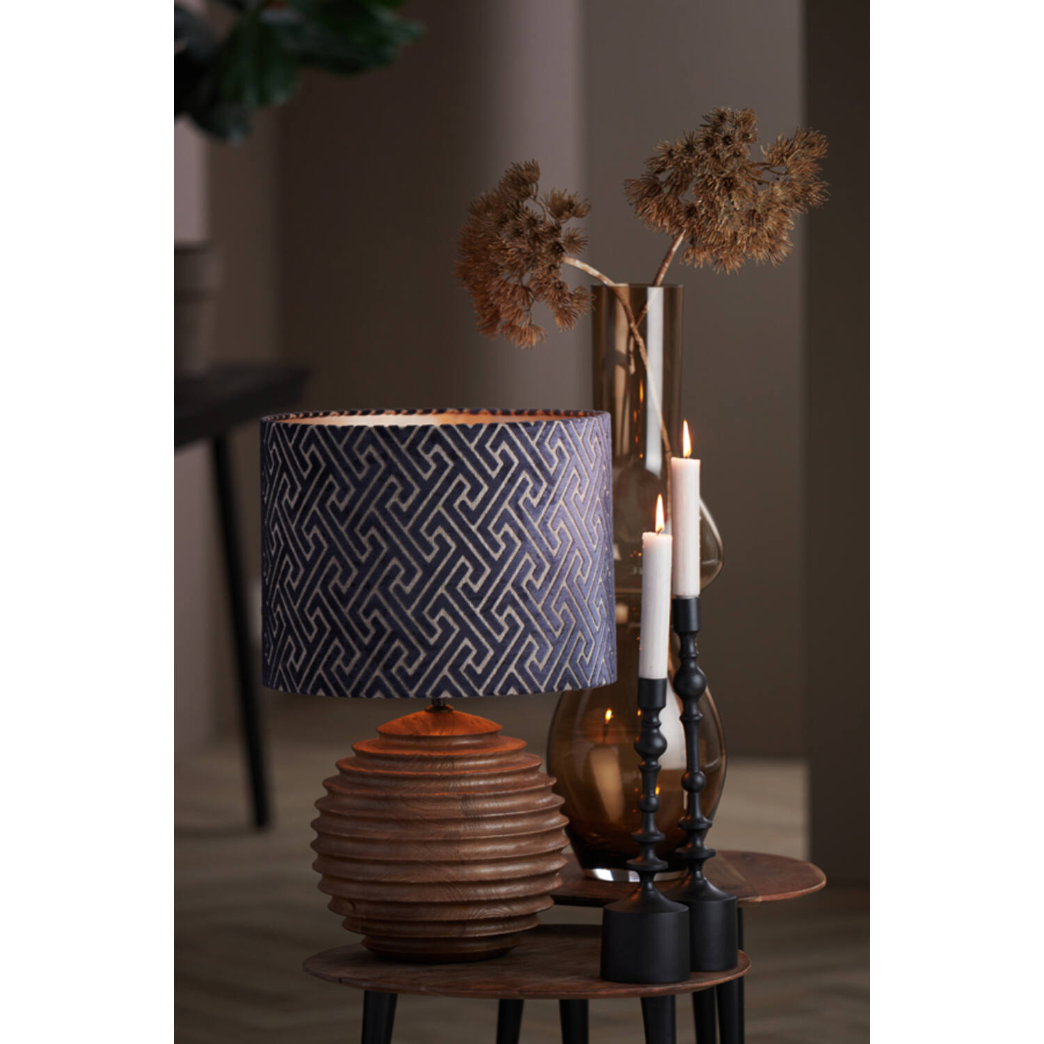 Exklusiver blauer Lampenschirm Light & Living Maze – Bild 3