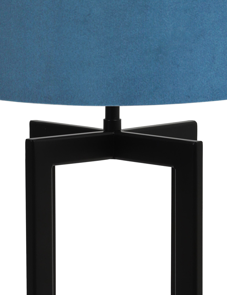 Fensterbanklampe mit blauem Samtschirm Light & Living Mace schwarz – Bild 2