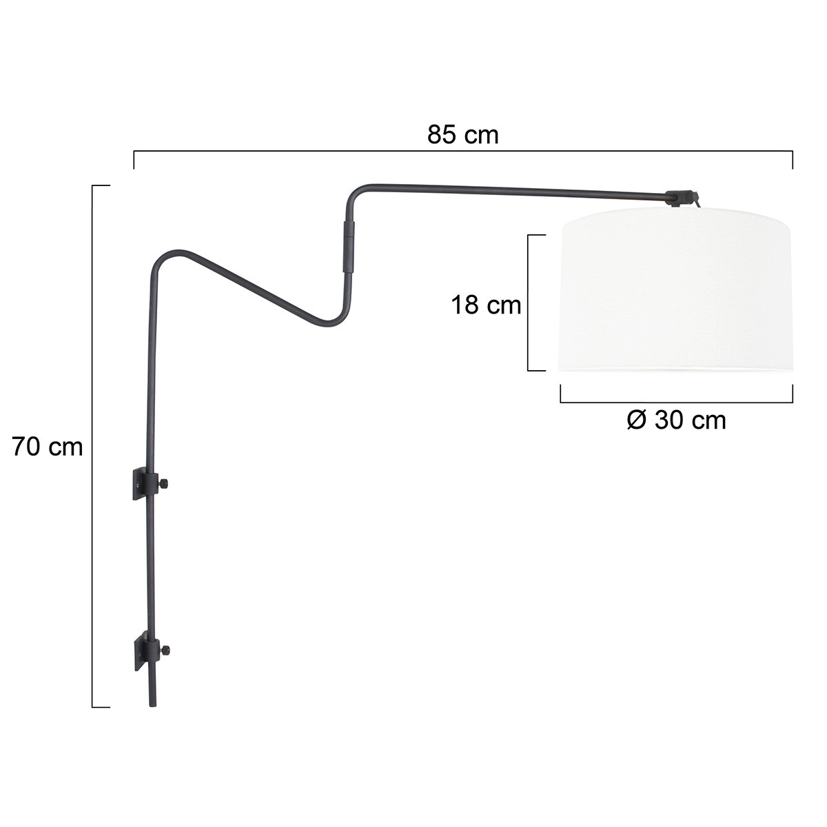 Gebogene Stehlampe mit weißem Schirm Steinhauer Linstrom – Bild 6