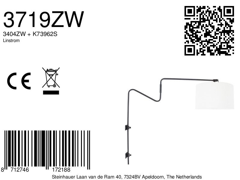 Gebogene Stehlampe mit weißem Schirm Steinhauer Linstrom – Bild 7