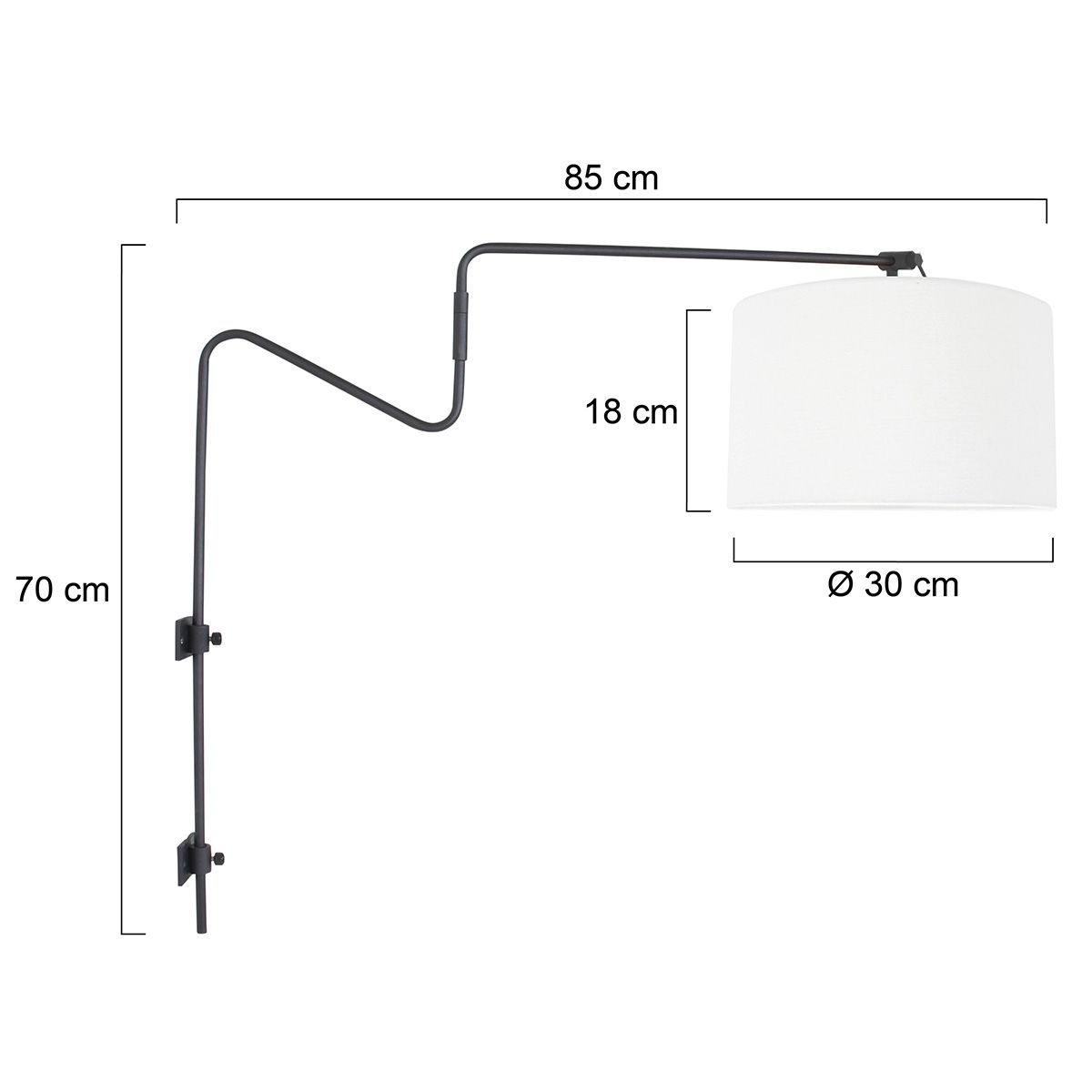 Gebogene Stehlampe mit weißem Schirm Steinhauer Linstrom – Bild 6