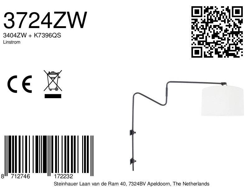 Gebogene Stehlampe mit weißem Schirm Steinhauer Linstrom – Bild 7