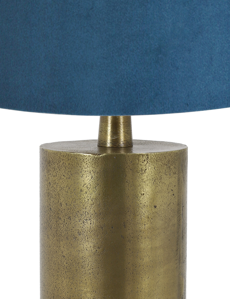 Goldene Tischlampe mit blauem Samtschirm Light & Living Savi – Bild 2