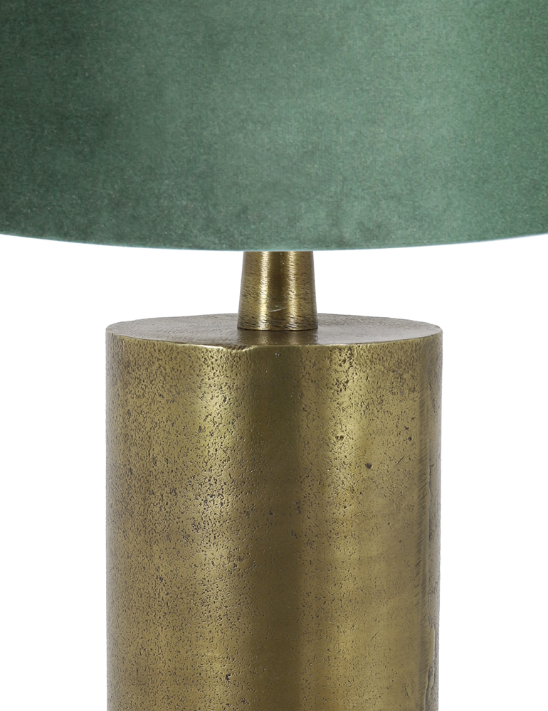 Goldene Tischlampe mit grünem Samtschirm Light & Living Savi – Bild 2