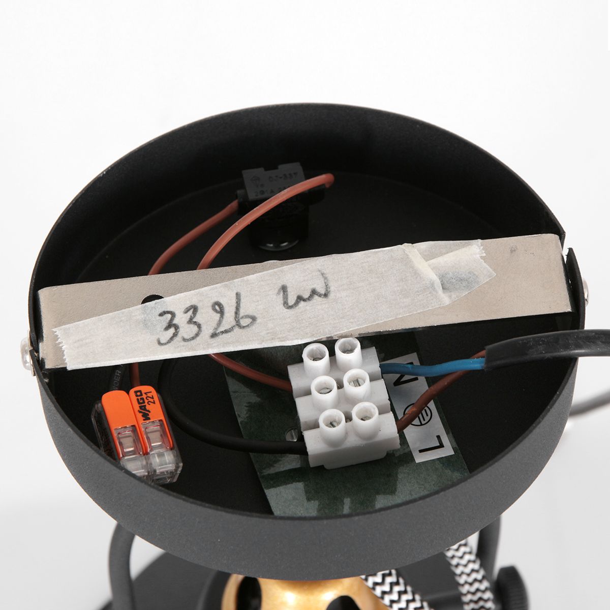 Industrielle schwarz / goldene verstellbare Wandleuchte Mexlite Nove – Bild 13