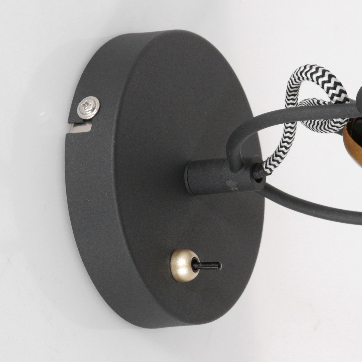 Industrielle schwarz / goldene verstellbare Wandleuchte Mexlite Nove – Bild 3