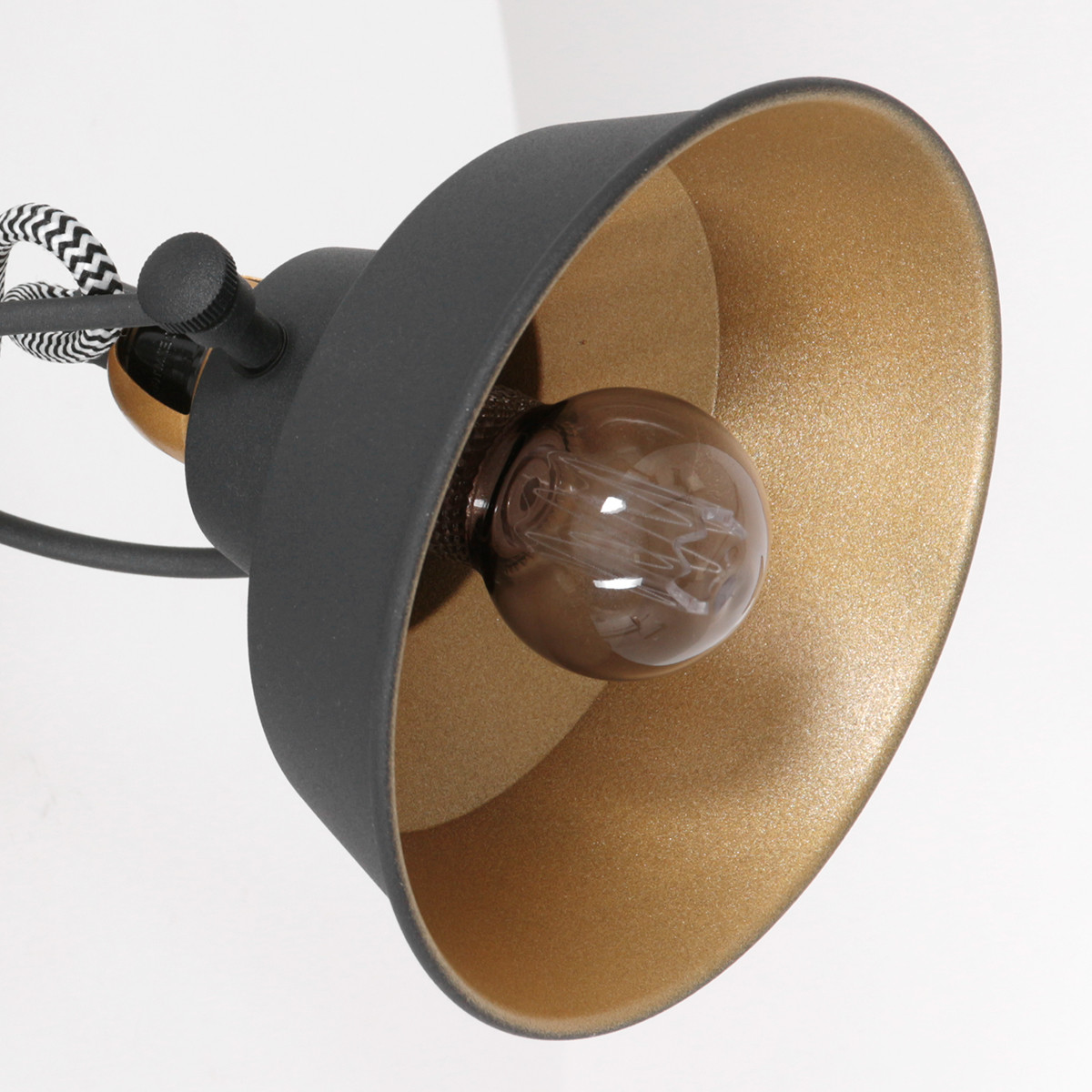 Industrielle schwarz / goldene verstellbare Wandleuchte Mexlite Nove – Bild 4