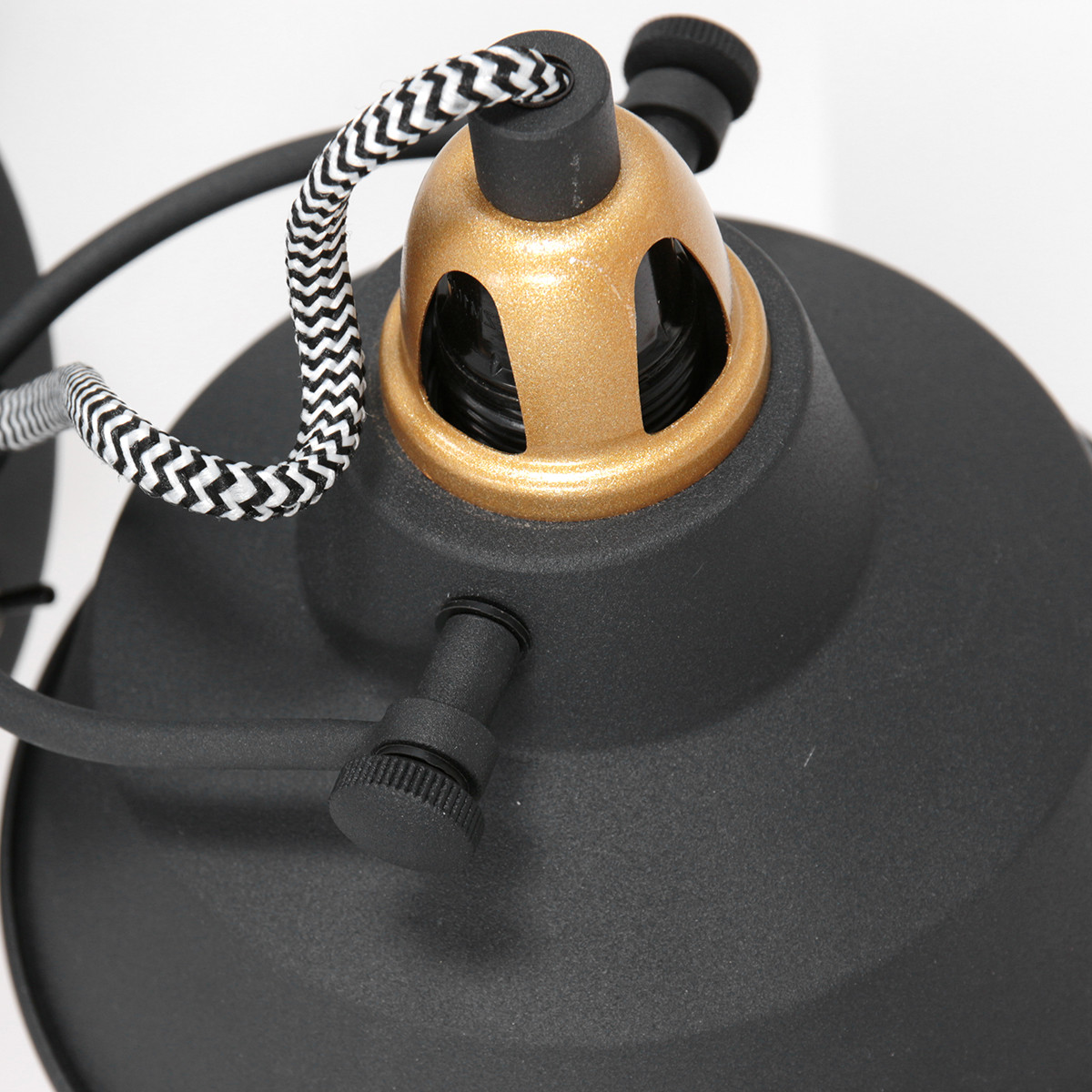 Industrielle schwarz / goldene verstellbare Wandleuchte Mexlite Nove – Bild 5