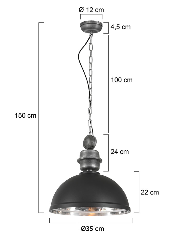 Industrie Hängelampe Light & Living Clinton anthrazit – Bild 11