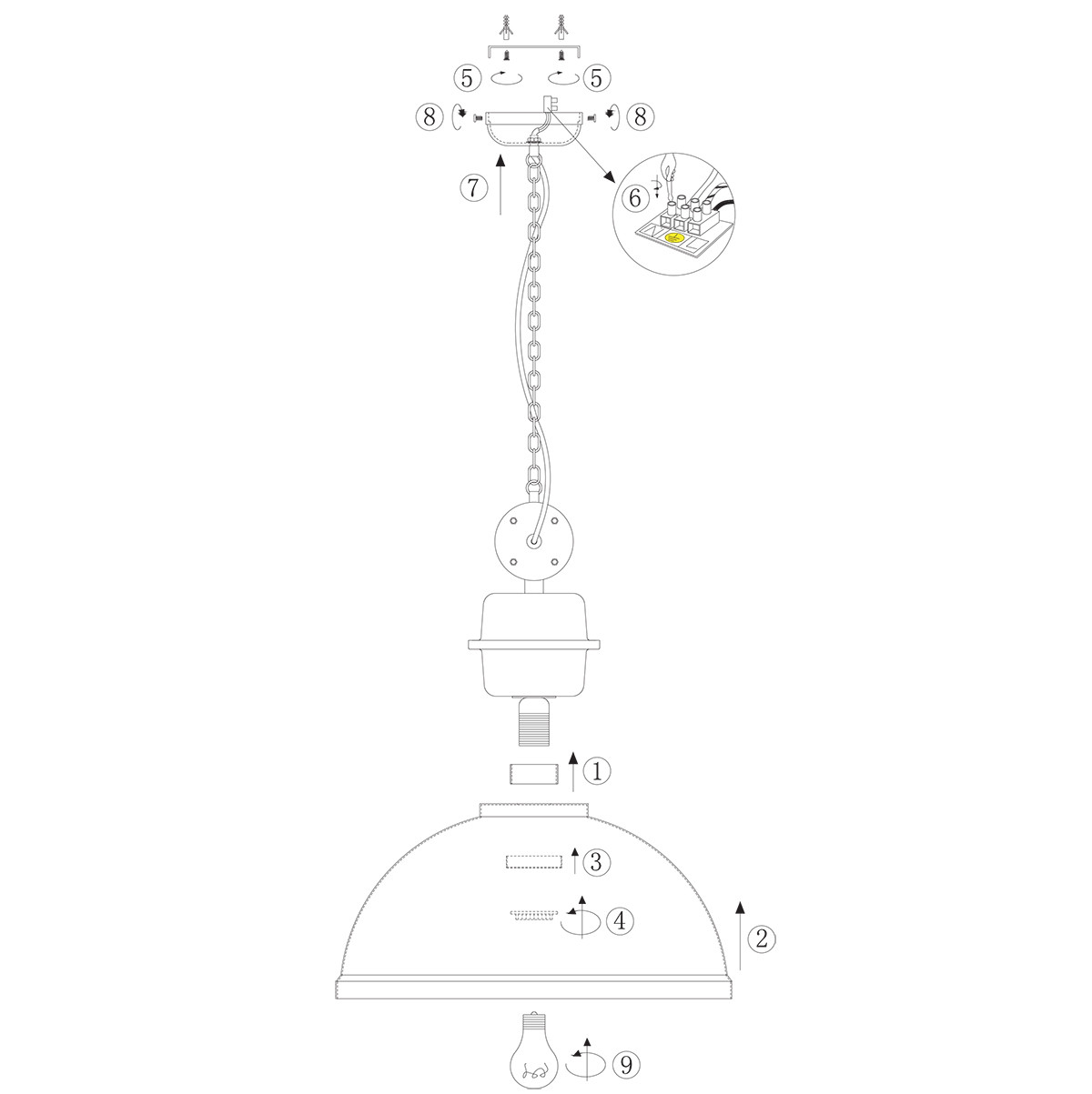 Industrielle schwarze Metallhängelampe Mexlite Gaeve – Bild 9