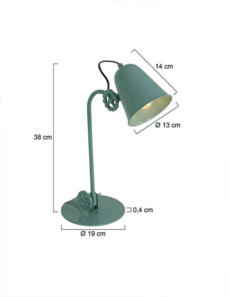 Industrie Tischleuchte Anne Lighting Dolphin grün/grau – Bild 7