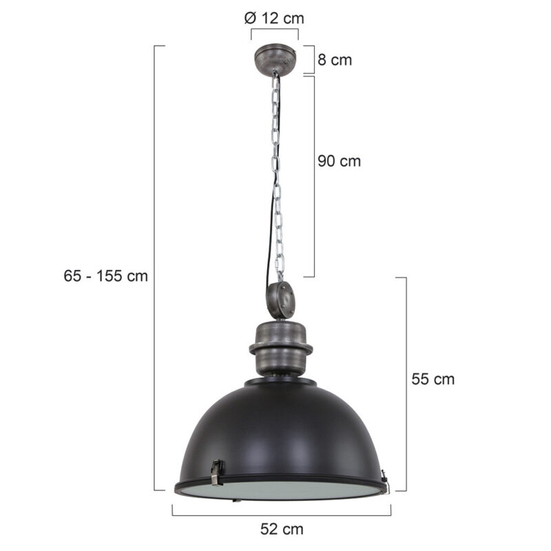 industrielle-esstischlampe-steinhauer-bikkel-xxl-schwarz-52-cm-7834zw-7